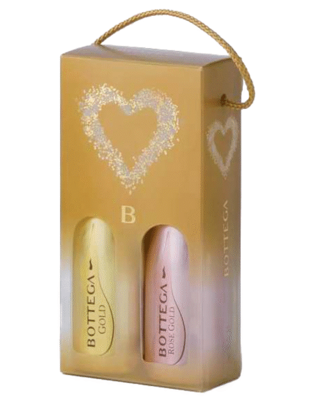 Bottega Glamour Prosecco Gold en Rose Gold piccolo 0,2 Liter