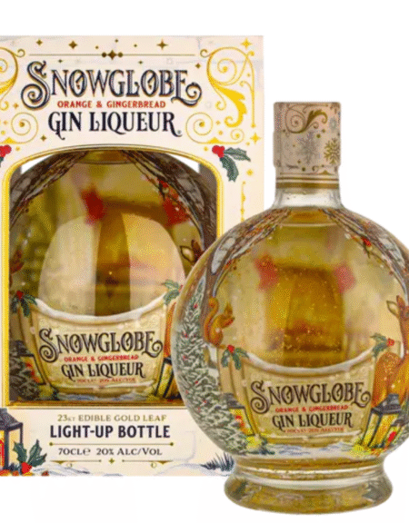 Snowglobe Orange & Gingerbread Gin Liqueur Light-up Bottle Sway